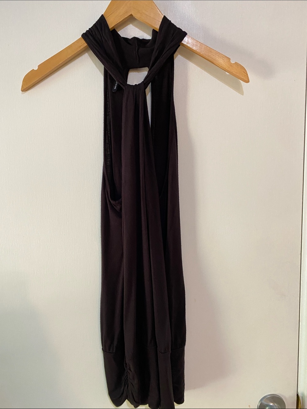 Maurices Black Halter-Neck Draped Tank